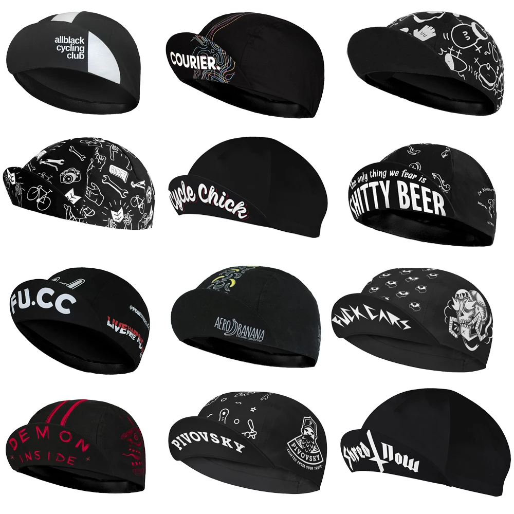 Black Cycling Cap Outdoor Sports Hat Team Bike Caps Breathable Summer Sun Protection