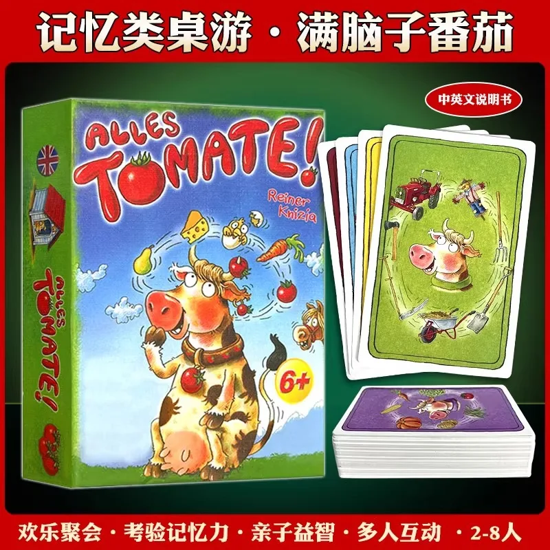 Alles Tomate Card Game Memory Board Game 2-8 Players Family Party Interactive Educational Card Game