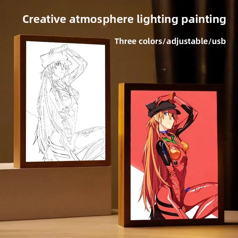 

EVA Asuka Langley Soryu anime cartoon cute glowing light painting creative Kawaii poster desktop ornament small night light gift