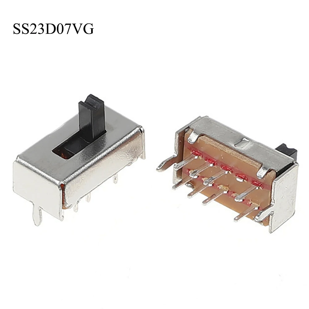 10PCS Toggle Switch Single and Double-Row Slide Switch Micro-power Direct-inserted Horizontal Sliding Second Gear Third/Second