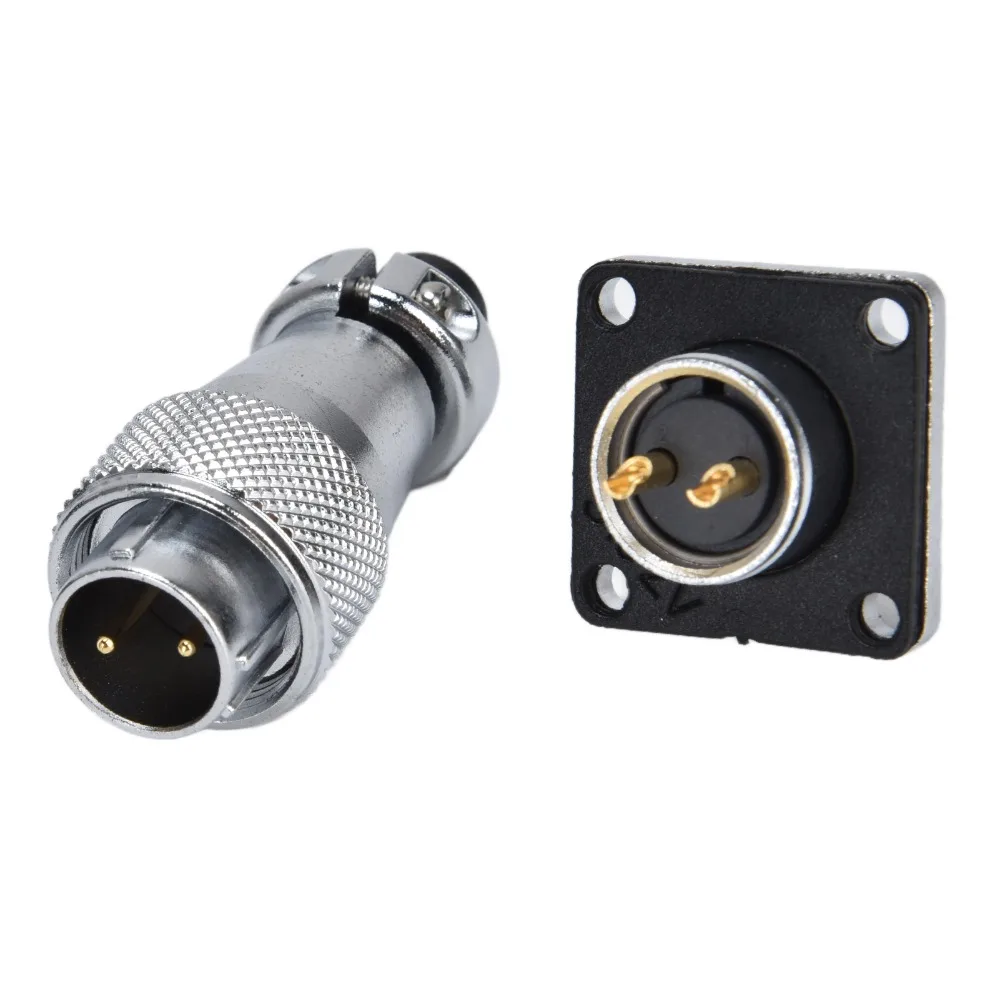 WS16 2 Pin Aviation Connector Adapter Pure Copper Contacts AC 500V 10A Aviation Plug Male Female Square Power Connector