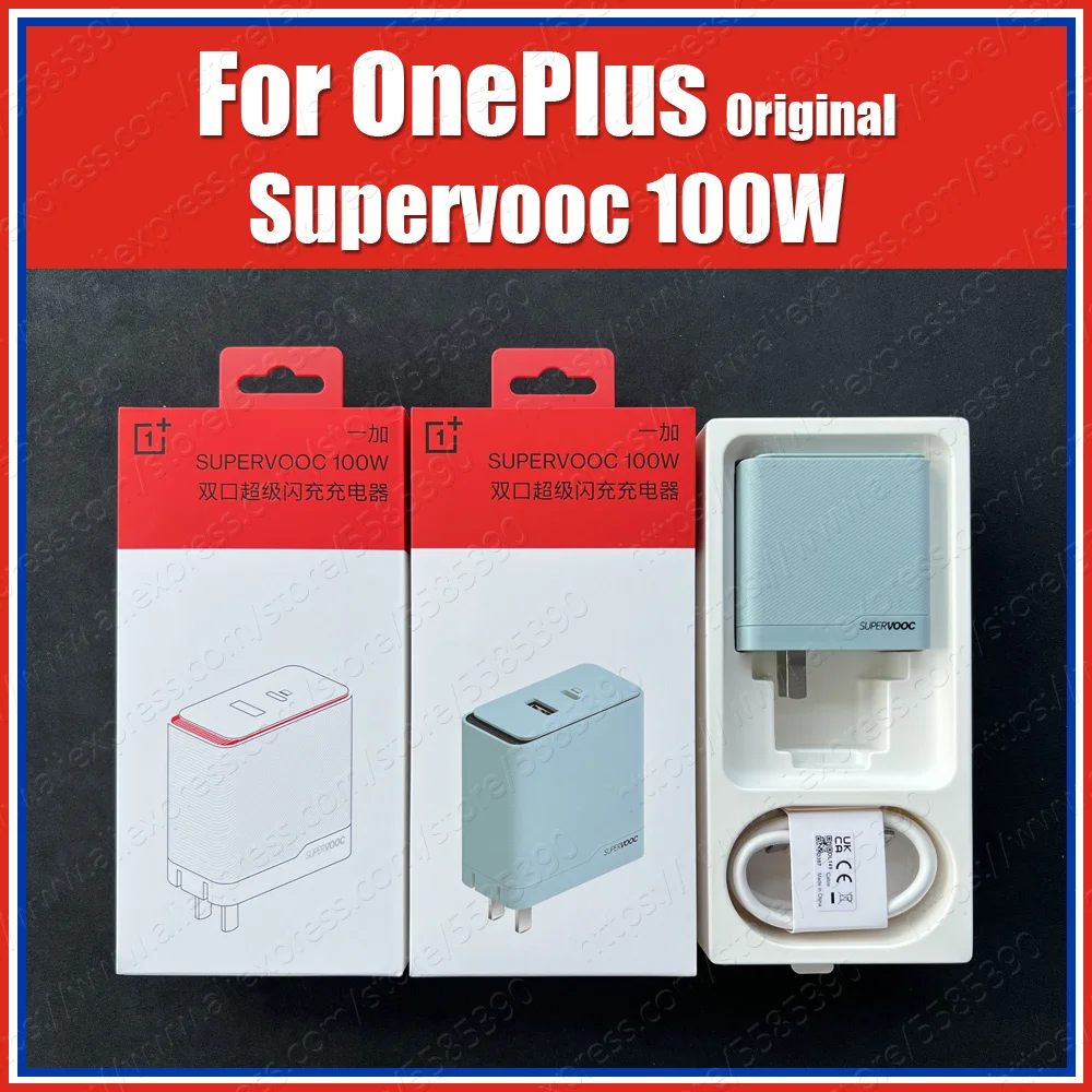 VCBAUACH 1A1C OnePlus 100W Charger SuperVooc 10A Dual Ports Power Adapter EU UK AU For OnePlus 12 Ace 2 11R 11 10 Pro Ace 2V