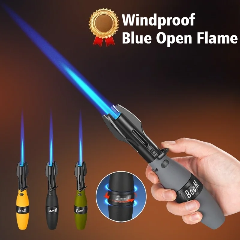 

2025 Cannonball Spray Gun Rotating Windproof Open Flame Lighter Cigar Lighter Blue Fire Cigarette Lighters & Smoking Accessories