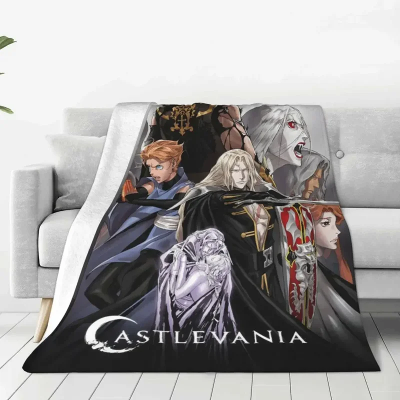 Alucard Game Flannel Throw Blanket Castlevania Anime Blankets for Bedding Car Lightweight Quilt