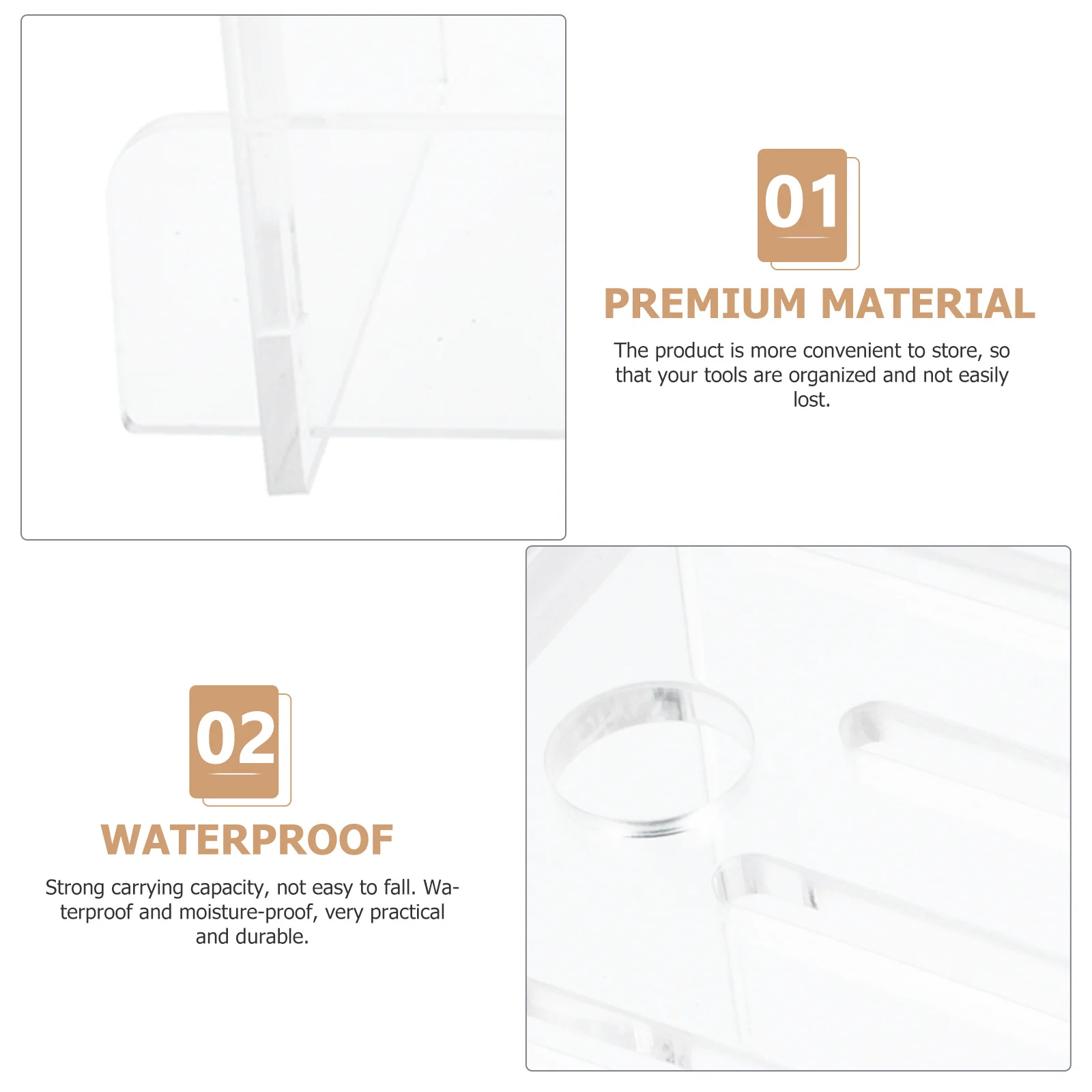 

Kitchen Cutter Holder Transparent Acrylic Multi-Function Storage Rack Waterproof Easy to Use Organized Tool Storage