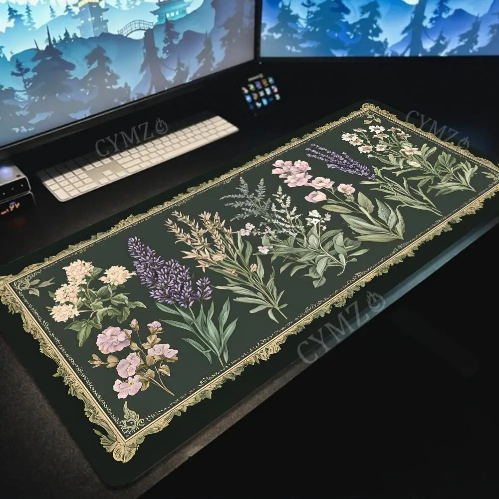 

Vintage and elegant plant pattern design Mouse Pad Desk Mat Non-Slip Gaming mats pc accessories keyboard mousepad Office carpet