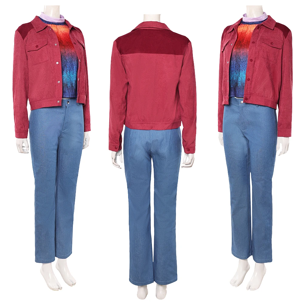 تلفزيون ST 5 ماكس مايفيلد تأثيري سترة حمراء معطف زي الجينز الملابس مجموعة الكبار النساء ملابس الهالوين موحدة كرنفال حفلة