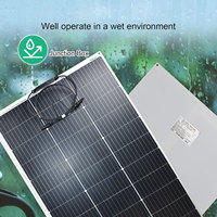 Flexible Monocrystalline Solar Panel, 125 W, 18V, with Charging Cable for RVs, Cars, Boats, 12 V Batteries