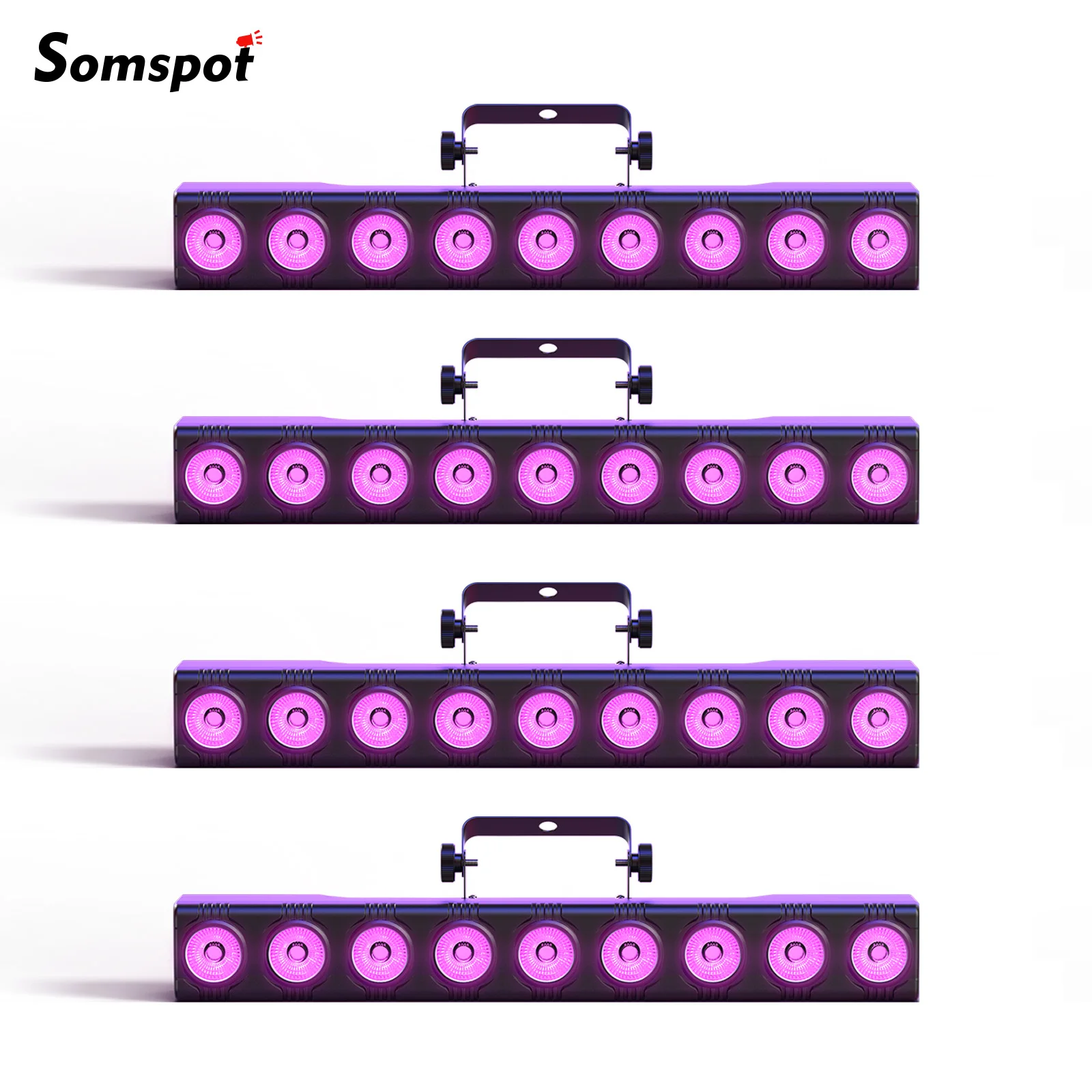 Somspot 4PCS RGBW 9LED Wall Wash Light 4in1 Bar Lights 9x4W LED Wall Washer Lights Party Disco Lights Bühnenlichter für Außendekoration, Hochzeit, Live-Show