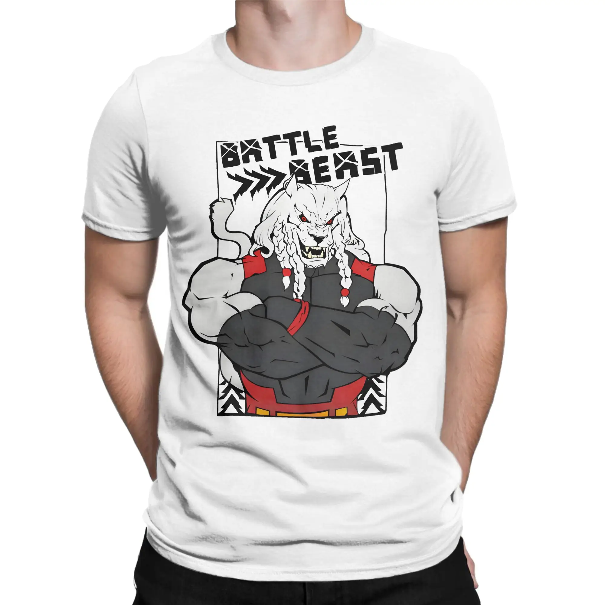Hip Hop The strongest Beast Invincible  T Shirt Men 100%Cotton Short Sleeve  O-neck Summer TopsTops