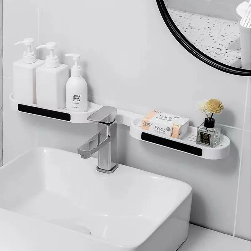 Bathroom shelf Toilet corner non-punching rotatable storage shelf Toilet bathroom wall hanging bathroom shelf