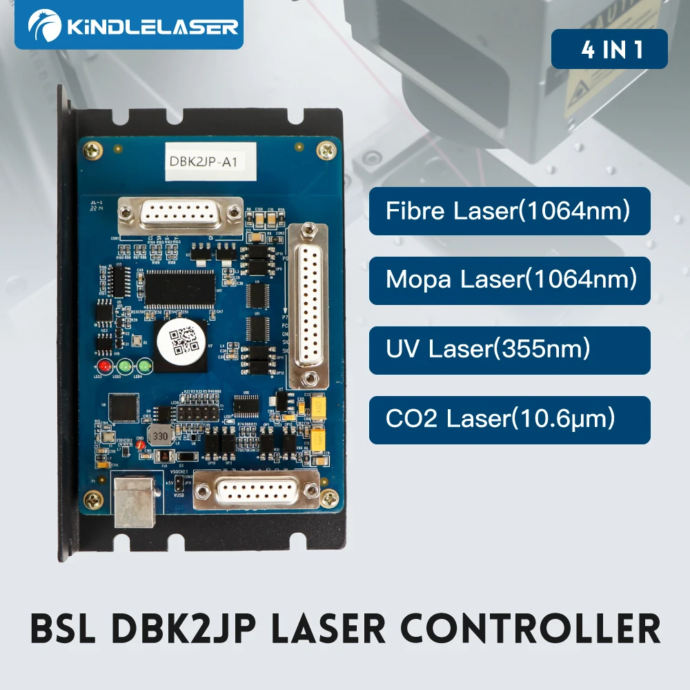 KINDLELASER DBK2JP 4 IN 1 Laser Controller with BSLAPP Software for Fibre Mopa UV CO2 Laser Marking Machine Extended Axes