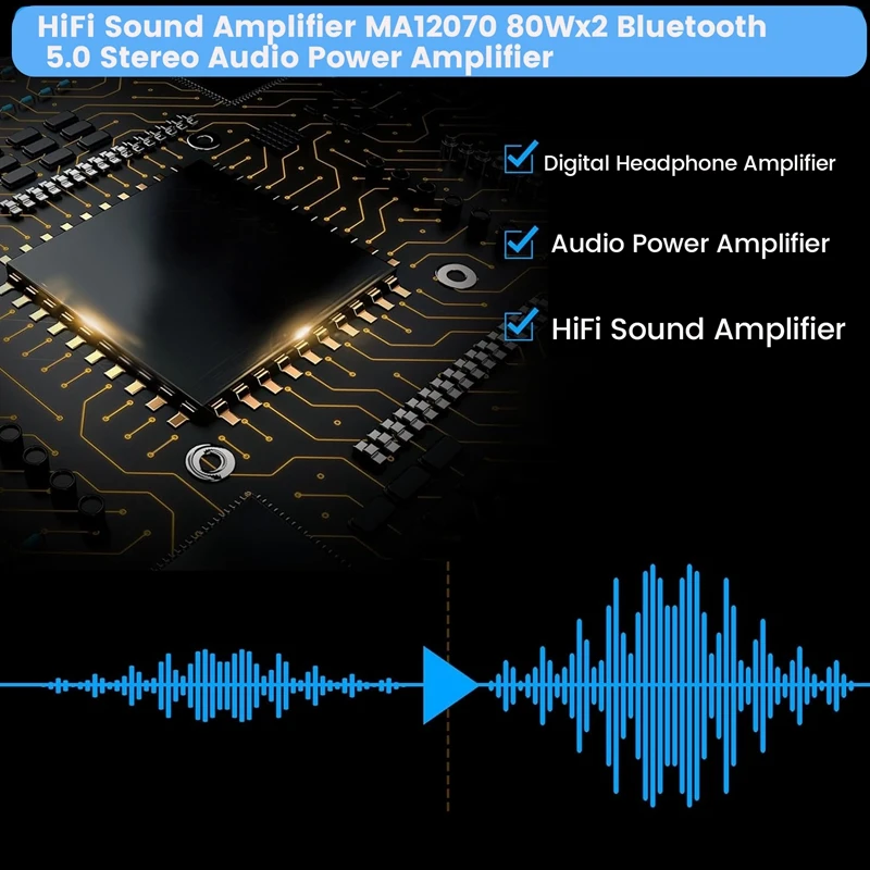 Hifi Sound Amplifier MA12070 80Wx2 Bluetooth 5.0 Stereo Audio Power Amplifier For Home Theater Karaoke Amplifiy Durable