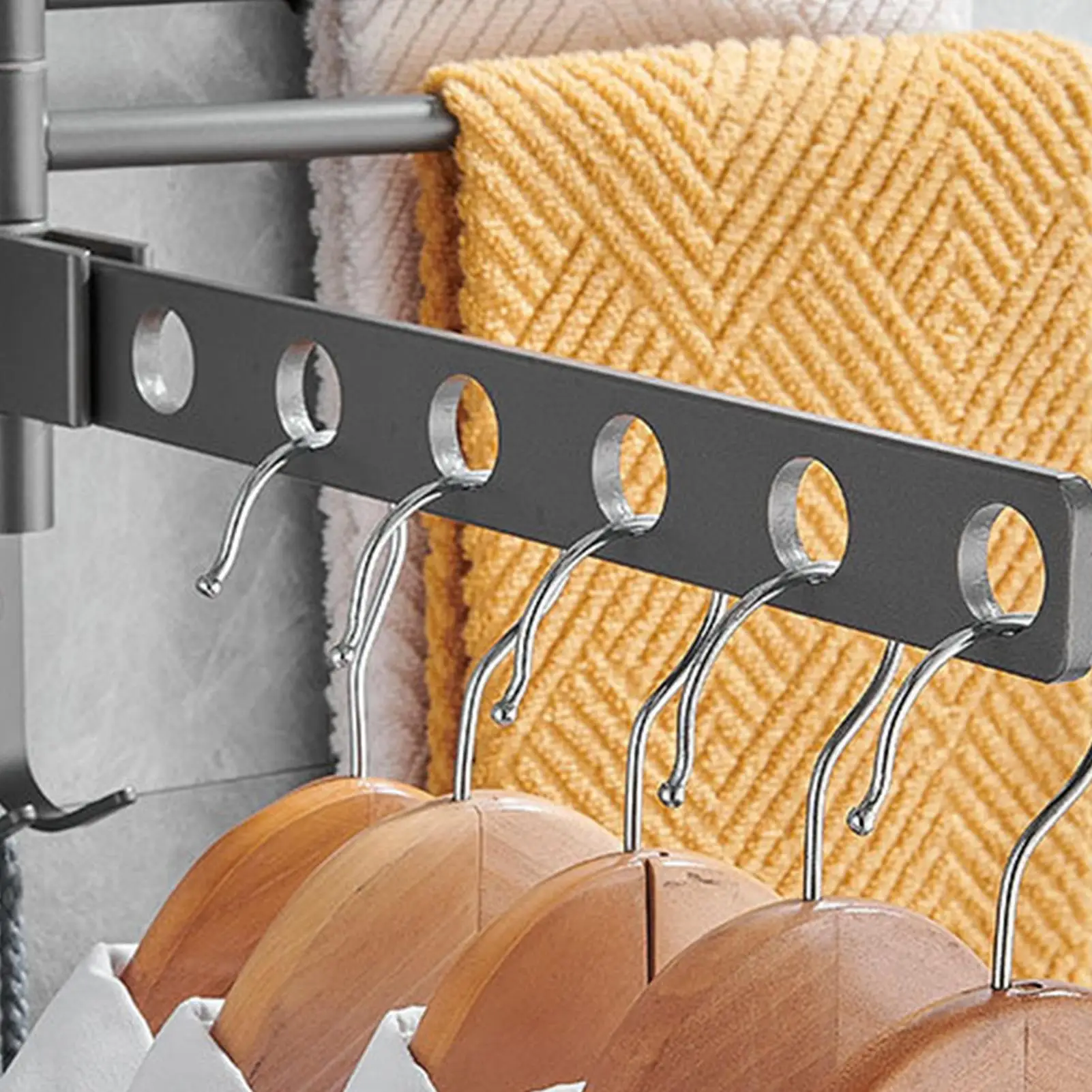 

Swivel Towel Rack 4-Arm Swivel Towel Racks For Bathroom Swing Out Organizer Wall Mount Hanger For Laundry Room Shower Room