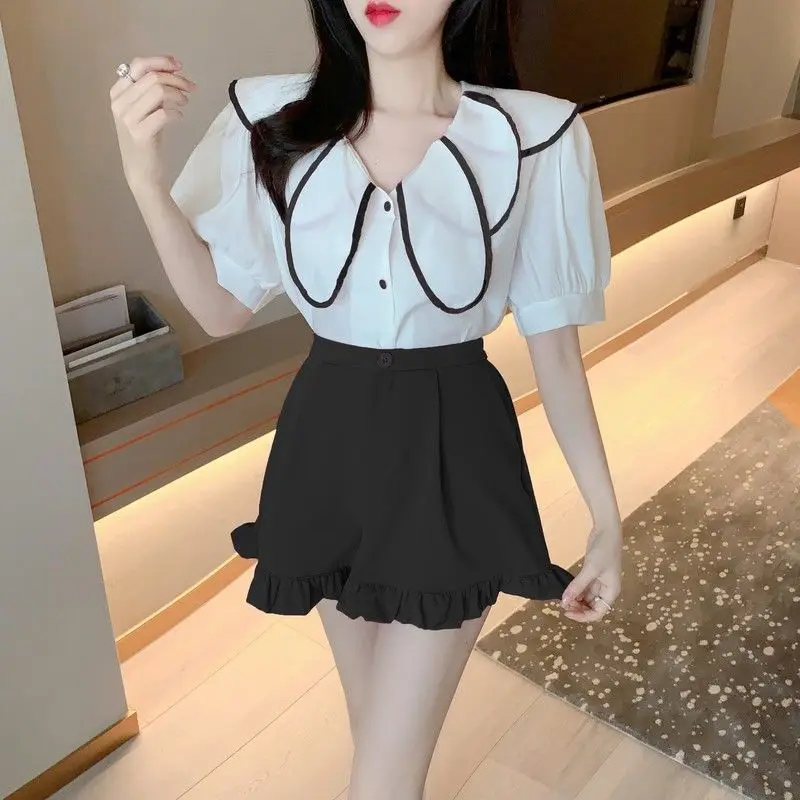 women clothing Summer Fashion Simplicity Solid color Casual Loose wide leg pants women's trend All-match temperament shorts