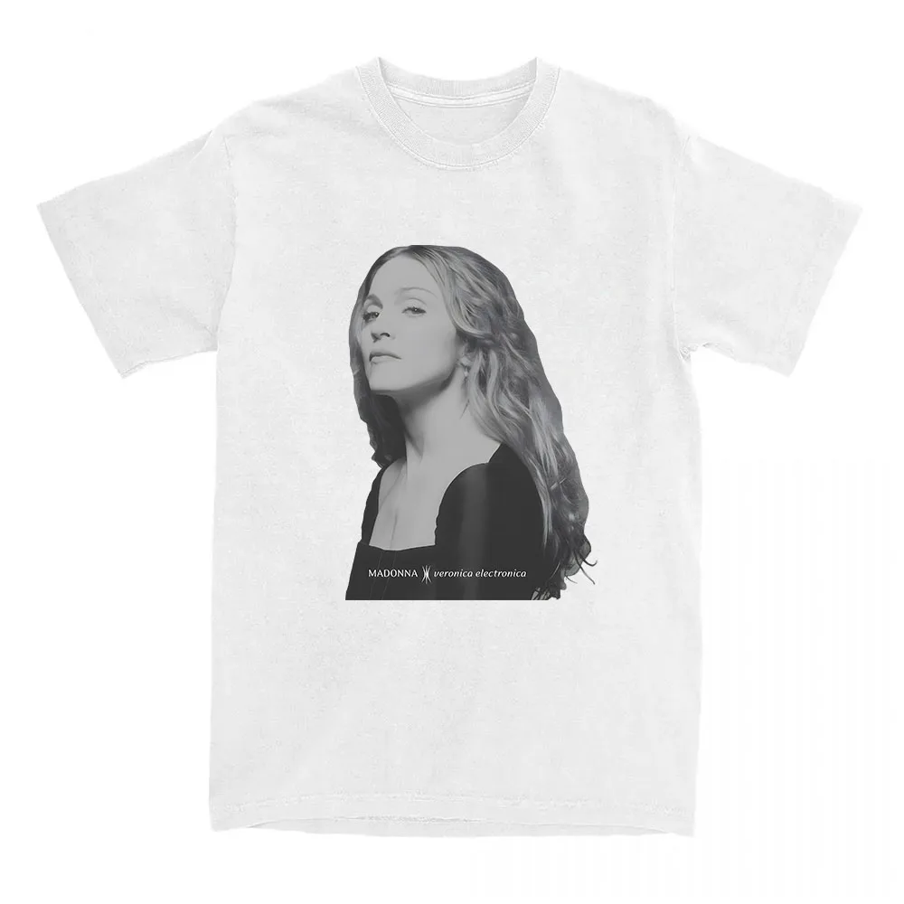 Madonna Veronica Electronica T-shirt Summer Short Sleeve Women Tshirts Singer Graphic Printing T Shirt O-neck Cotton Female Tees