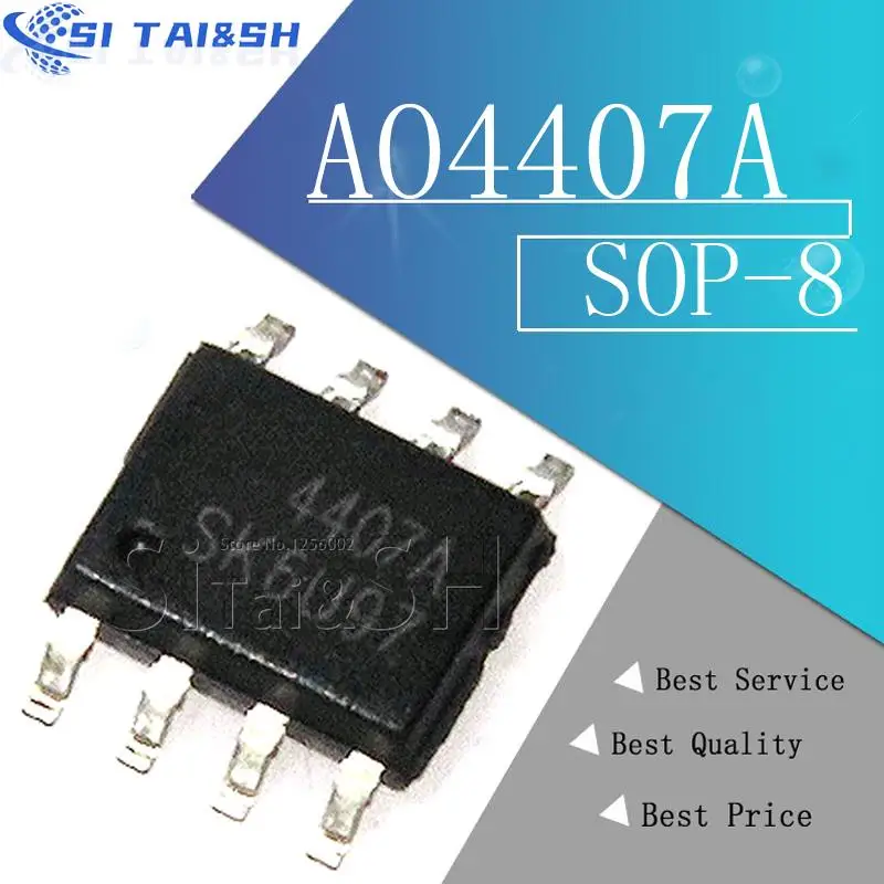 Si Tai & SH 10 ชิ้น/ล็อต AO4407A 4407A MOSFET (Metal Oxide Semiconductor Field Effect ทรานซิสเตอร์) ใหม่ข้อมูลระบบ