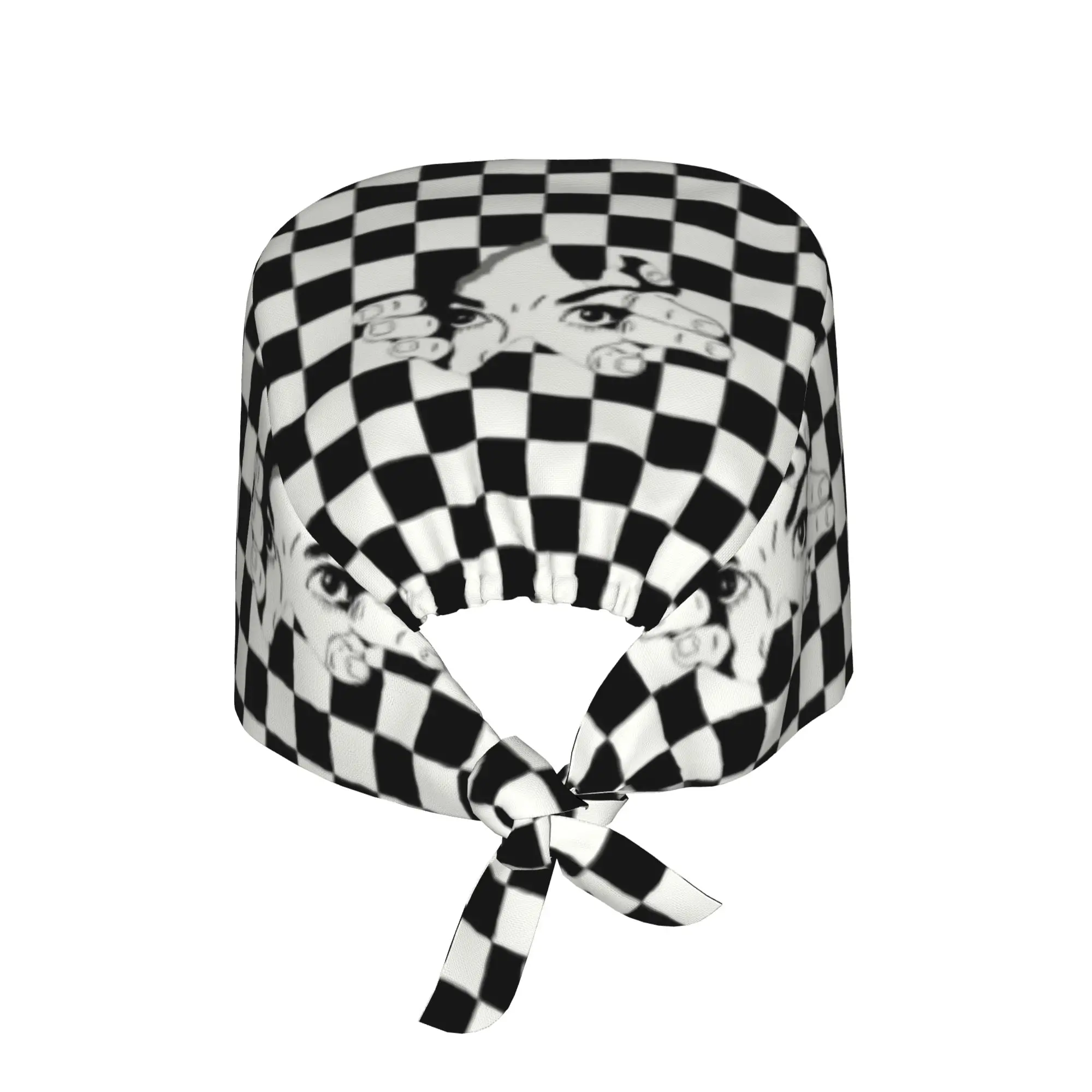 Custom Beth Harmon Peeking Cleaning Working Cap Comfortable Men Women Chess Scrub Cap Surgicals Hat Nurse Scrubs Hat For Dentist
