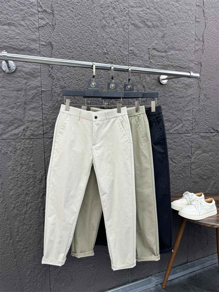 

Svip Slim Fit Tapered Cool Feeling Nine Points Men's Summer Faion Color Elastic Breathable Casual Pants