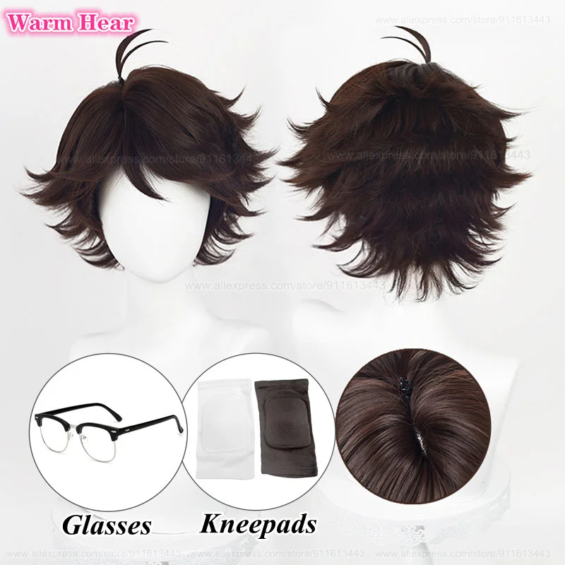 High Quality Oikawa Tooru Synthetic Wig Anime Cos!! 28cm Dark Brown Cosplay Wig Heat Resistant Hair Hallowee Party Wigs +Wig Cap