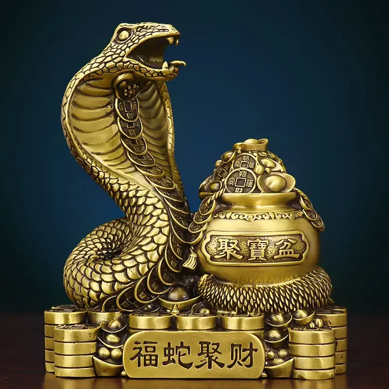 Copper Lucky Animal Snake Ornament, Twelve Zodiac Zodiac Snakes, Ruyi Snake, Home Living Crafts Gift