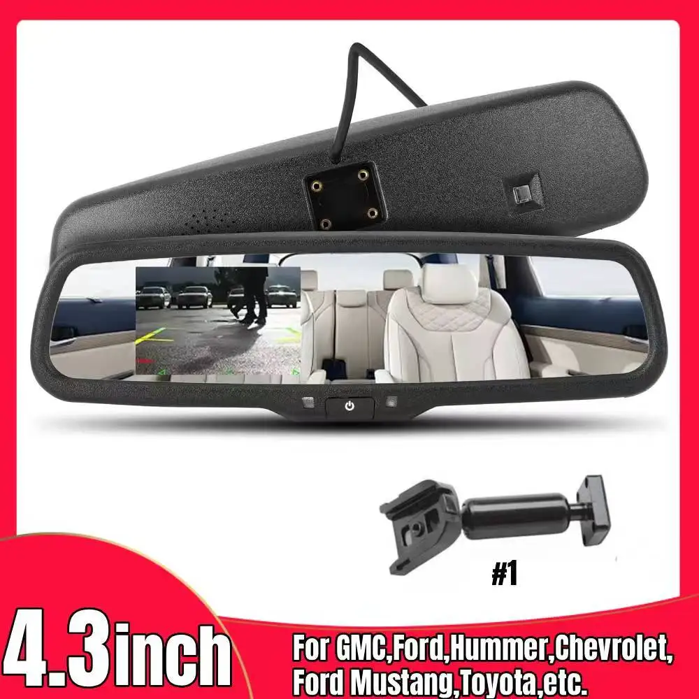 

4.3" Rearview Mirror Monitor Kit, Special 1# Bracket Replacement Part Universal Fit for BUICK/CHEVROLET/FORD/HONDA/TOYOTA/NISSAN