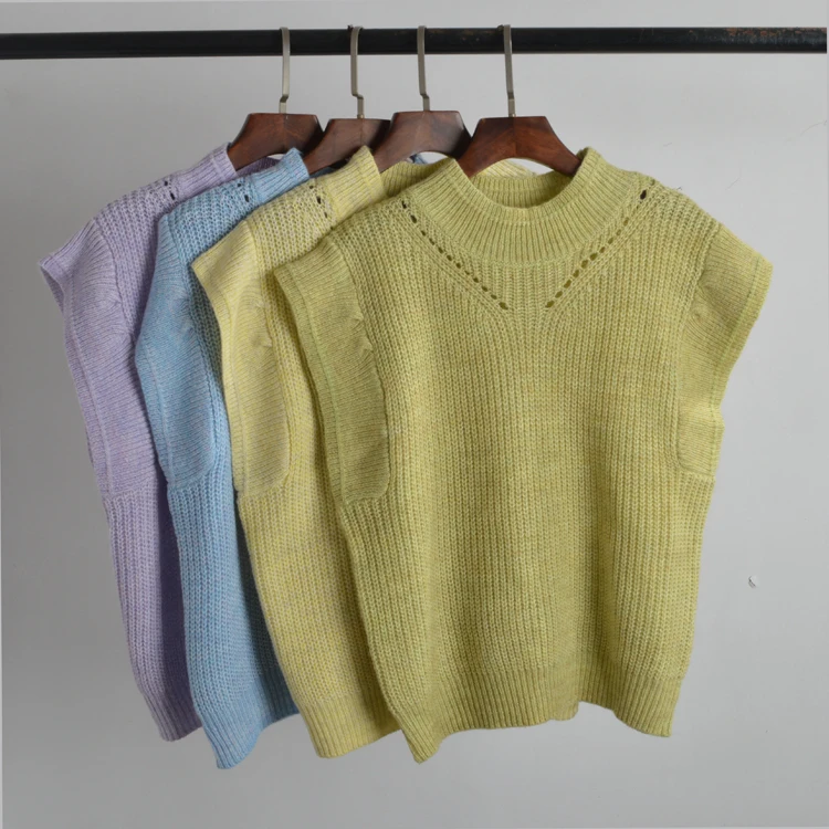 

Soft Knitted f-Ne Svel Vest Women's Camere Blend Sweater Comfortable round Ne Pullover Regular Thin