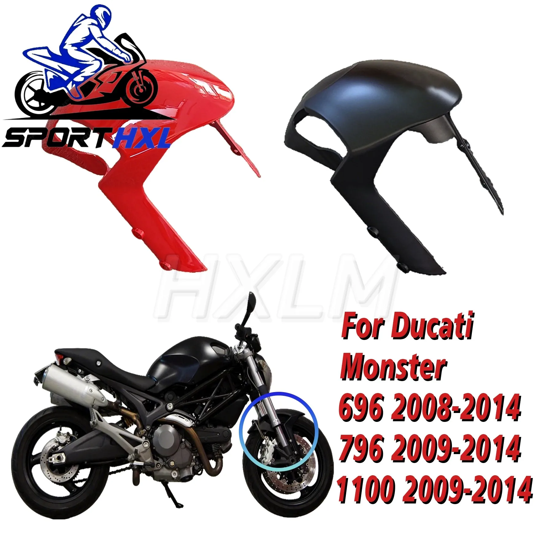 Racing Motor Front fender For Ducati Monster 1100 796 696 2008-2014 Front mudguard Front protector High Quality ABS Accessory