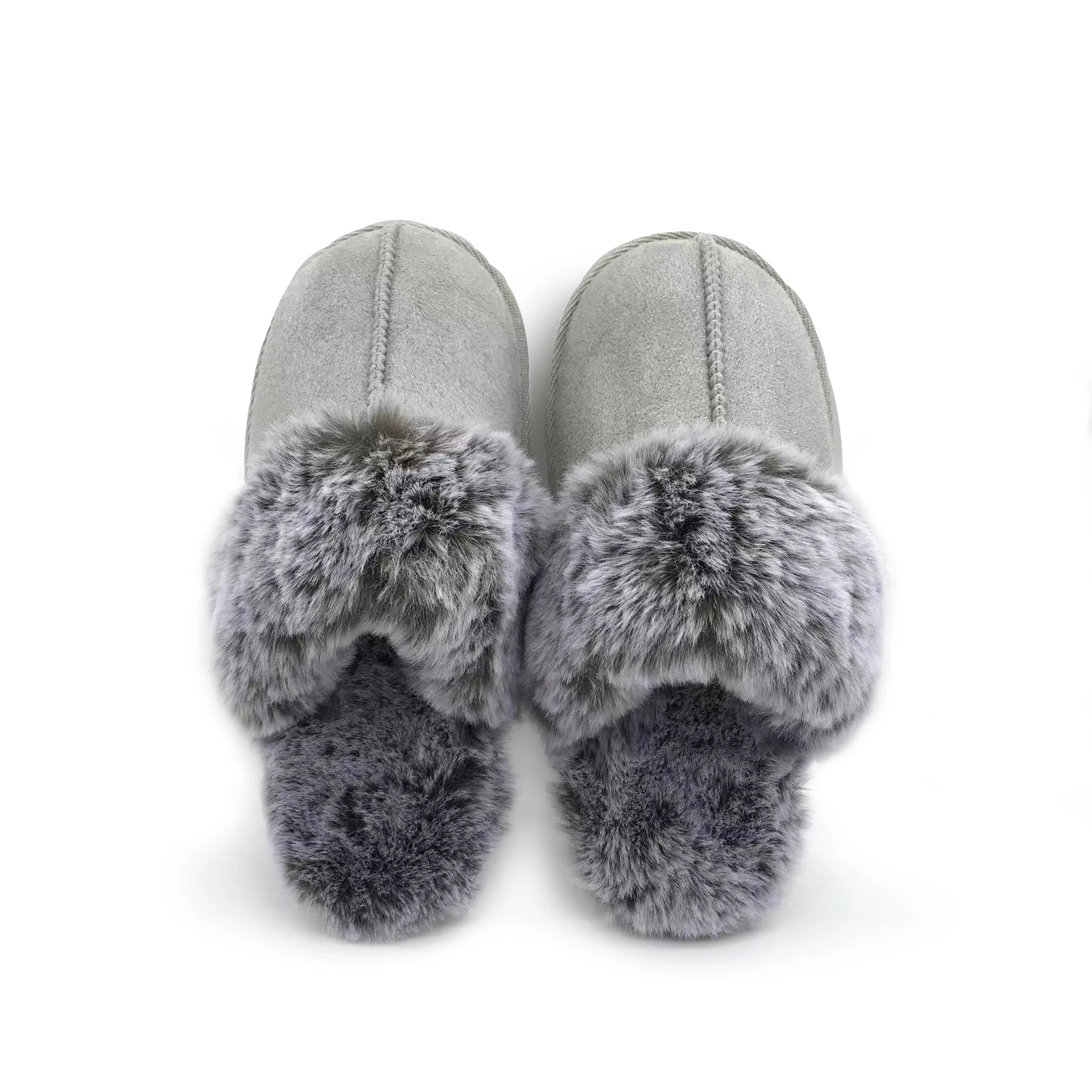 Zapatillas cálidas y antideslizantes para mujer, pantuflas de algodón con Fury, invierno, novedad de 2023