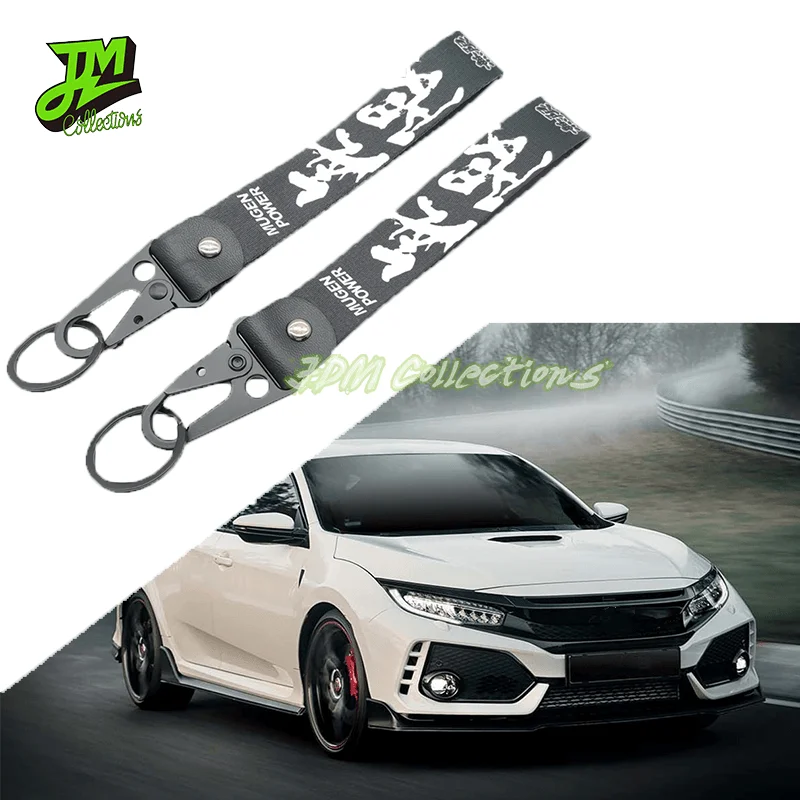 

Car Keychain For Mugen Power Spring Clip Lanyard Racing Modified Nylon Keyrings JDM Style Key Chain Auto Key Pendant Accessories