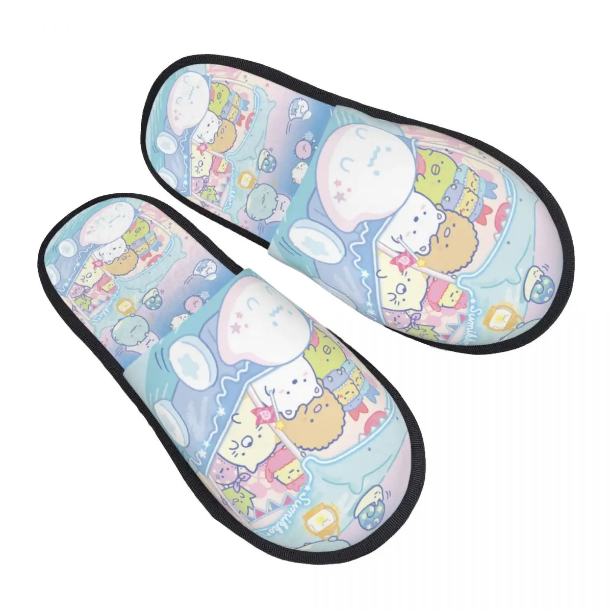 

Пользовательские Sumikko Gurashi мультфильм аниме удобные тапочки из пены с эффектом памяти женские японские игры Обувь для гостиничного дома