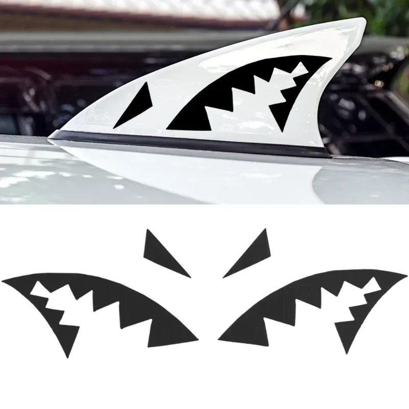 Mode Shark Mund Reflektierende Aufkleber Auto Antenne Shark Fin Vinyl Aufkleber Aufkleber Auto Dekoration Zubehör