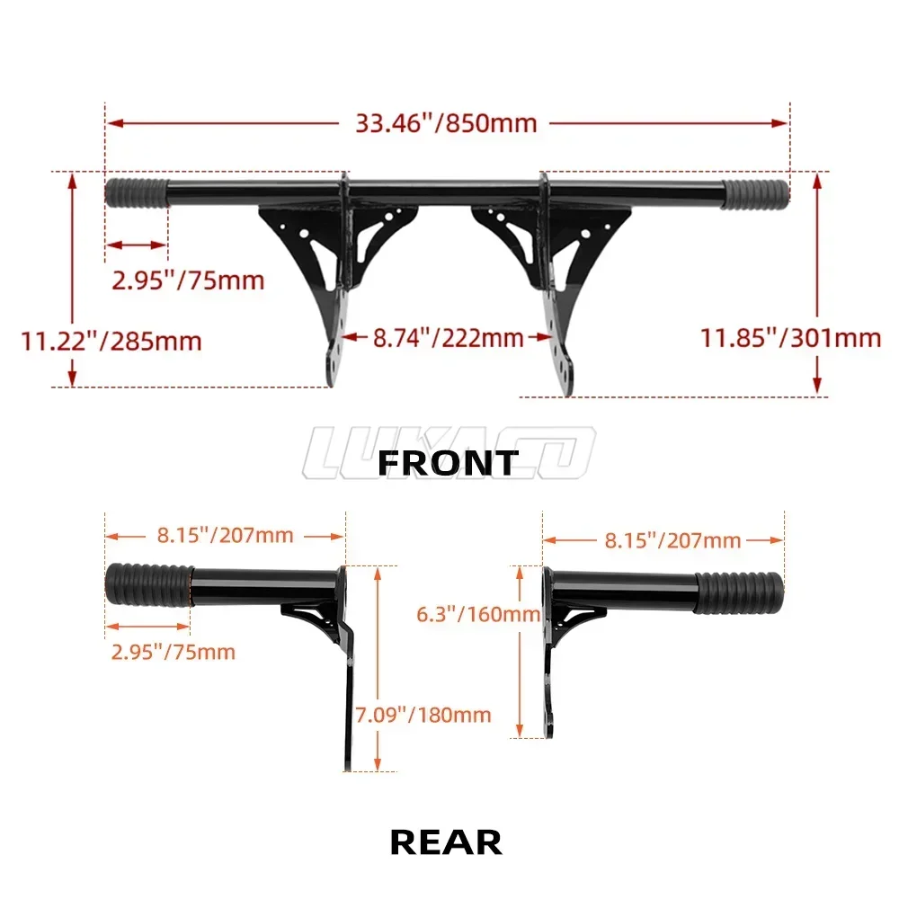 Motocicleta preta frente e traseira Highway Engine Guard, Crash Bar, proteção para Harley Softail, Street Bob, Low Rider, FXBB, 2018, para cima