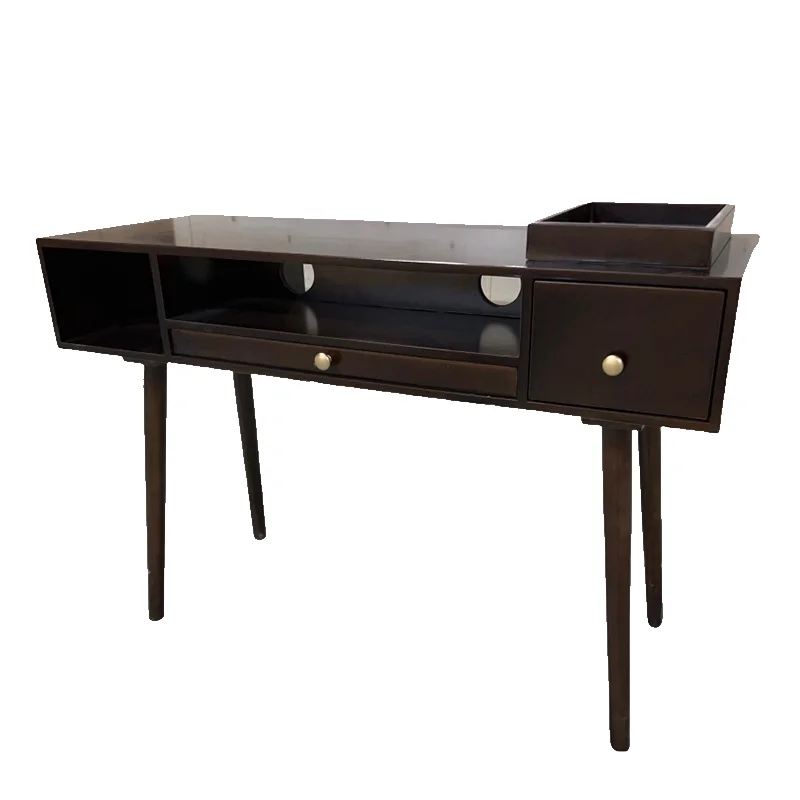 American Vintage Nail Desk Design Wabi Sabi Nordic Multifunction Nail Desk Premium Classic Mesa Manicura Doble Mesa De Manicure