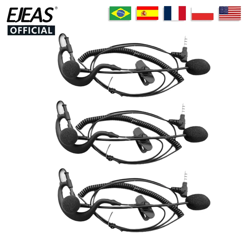 Referee Headset Earhook Headphone 3.5mm Jack for Vnetphone EJEAS V4/6C PLUS/PRO FBIM Motorcycle Helmet Headset