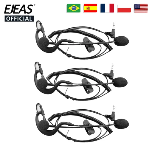 Imagen 1 del producto Auriculares de árbitro con gancho para la oreja, conector de 3,5mm para Vnetphone EJEAS V4/6C PLUS/PRO FBIM, intercomunicador para motocicleta