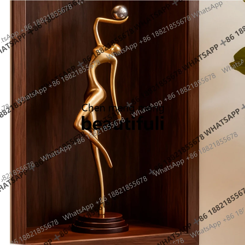 Light luxury minimalist art sculpture ornament, living room porch slender high-end soft decoration craft ornament