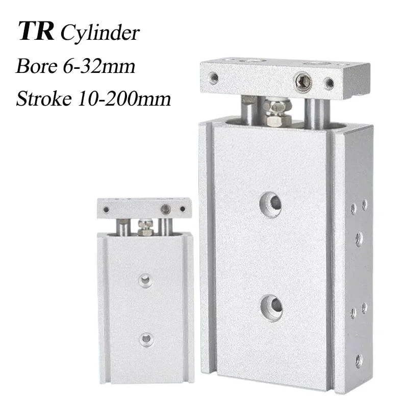 HLH Dual Axis TR Air Pneumatic Cylinder TR 6/10/16/20/25/32*10/20/30/40/50/60/70/80/90/100 Dual Piston Rod Double Output With Ma