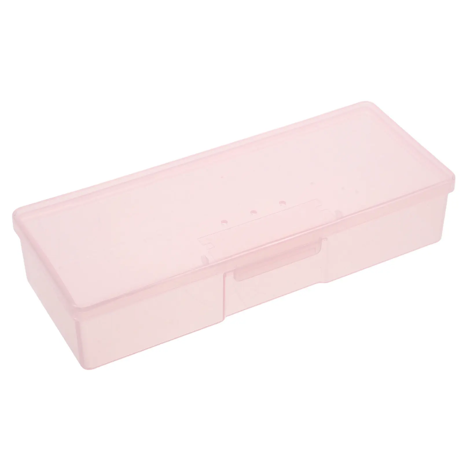 Portable Long Pink Nail Storage Box Organizer Manicure Tools Container Large Capacity Nail Supplies Case Makeup Storage Box
