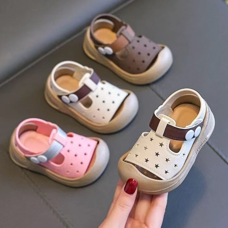 

Comfortable Outside Star Infant Toddler Sandals with Straps Closed Toe Baby Toddler Shoes Anti-slip Anti-kick Children's Shoes