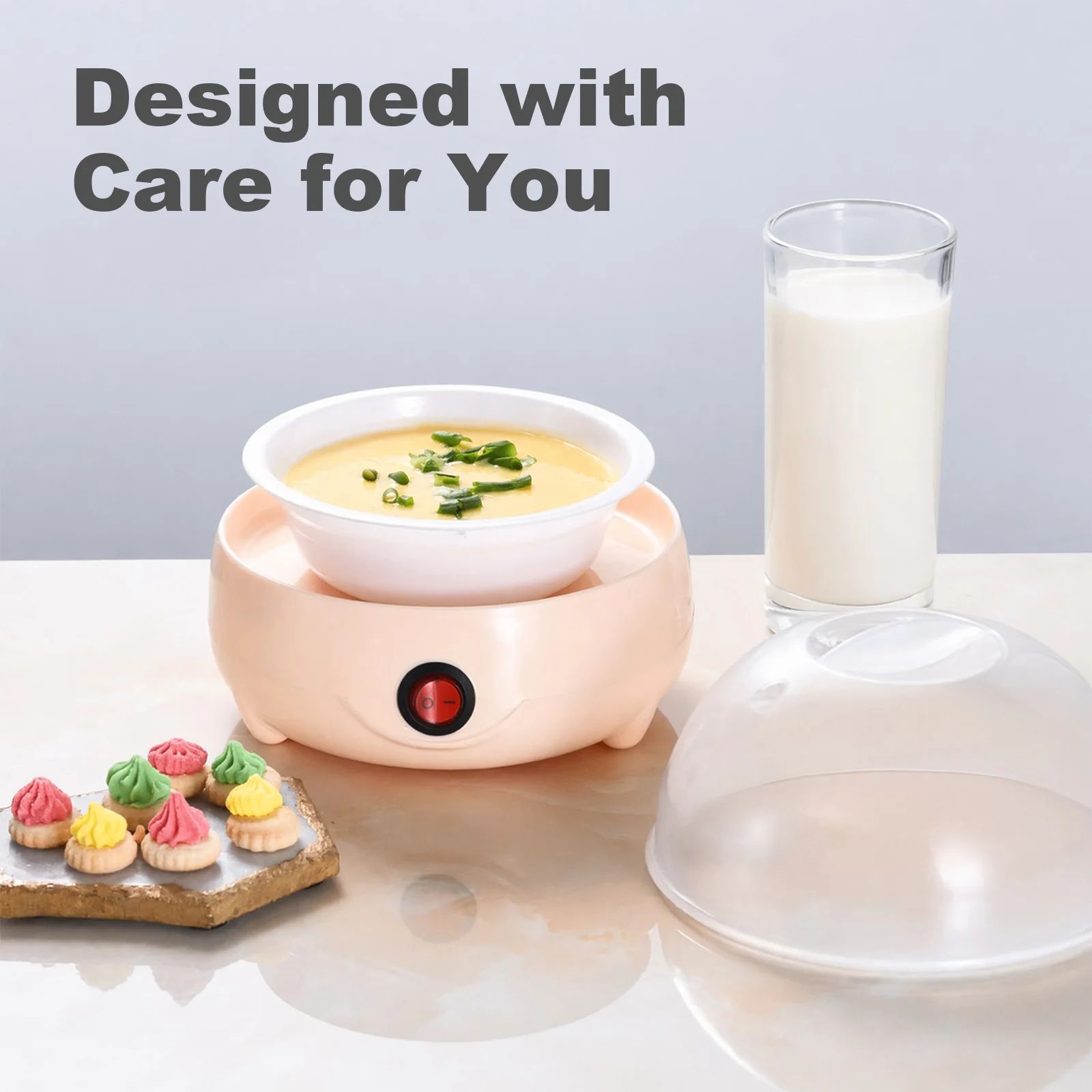 160W 220V Mini Egg Cooker Automatic Power-Off Multifunctional Electric Egg Boiler Hard Boiled Egg Poacher for Home Kitchen Use