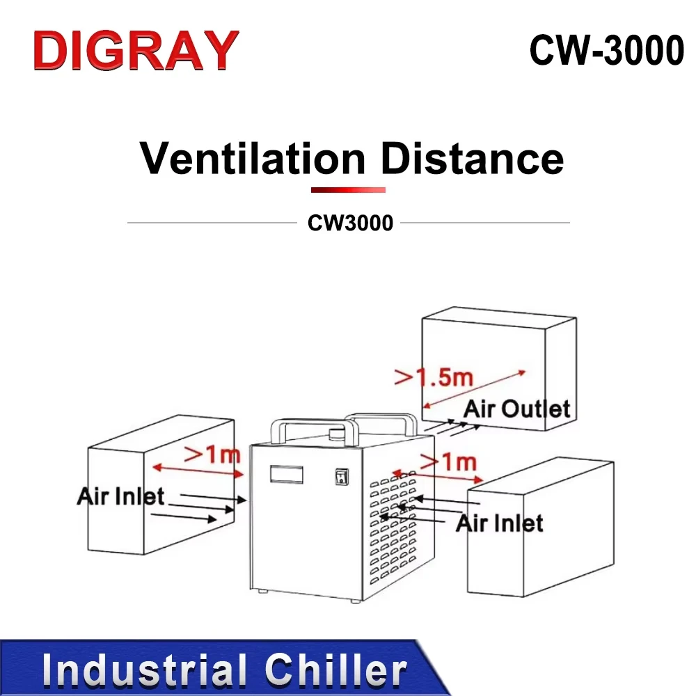 DIGRAY Industrial Chiller CW3000 Suitable For 30W ~ 80W Laser Tube CO2 Laser Cutting Engraving Machine Water Chiller - Image 6