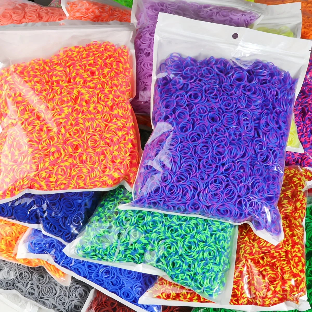 7500 pezzi di elastici per braccialetti, telai, braccialetti, giocattoli per ragazze, collane fai da te e kit di braccialetti per telai artigianali