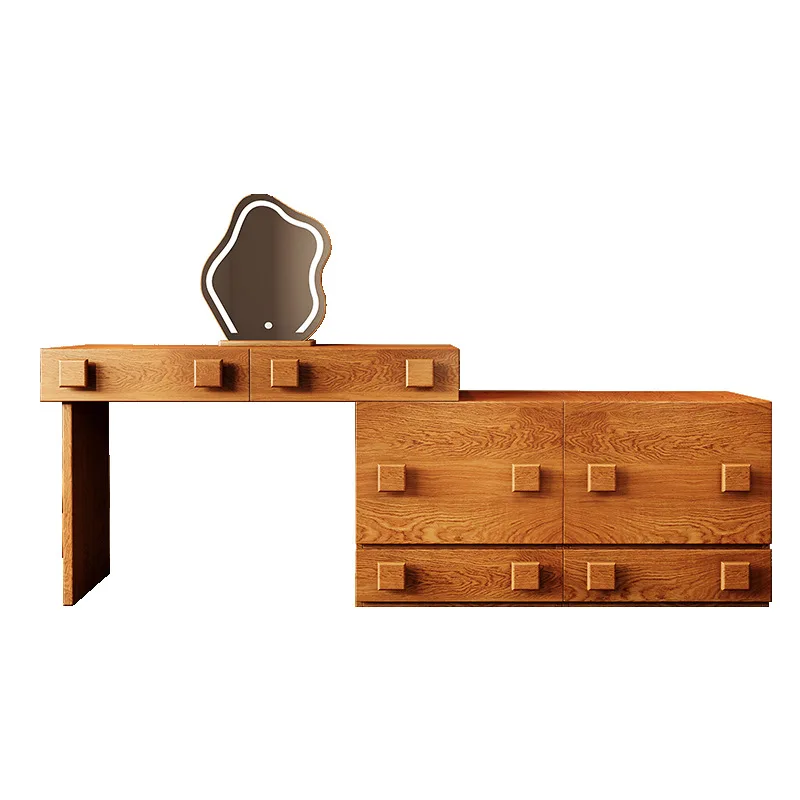 

Retro dresser integrated bedroom small apartment corner medieval card door cabinet American solid wood dressing table