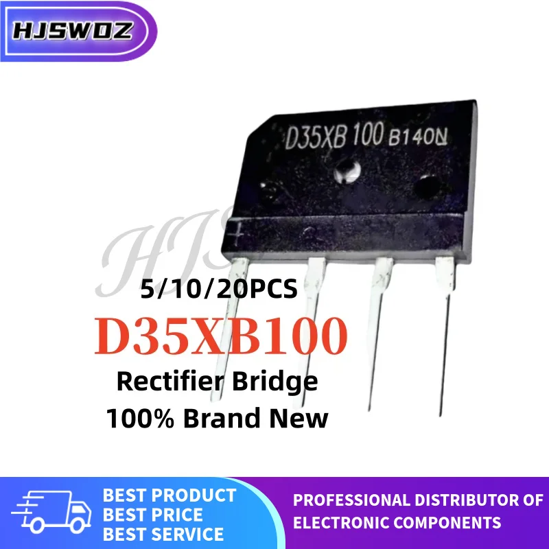 5-20PCS D35XB100 D35X B100 D35 XB100 Bridge Rectifier Stack Rectifier Bridge Flat Brand New