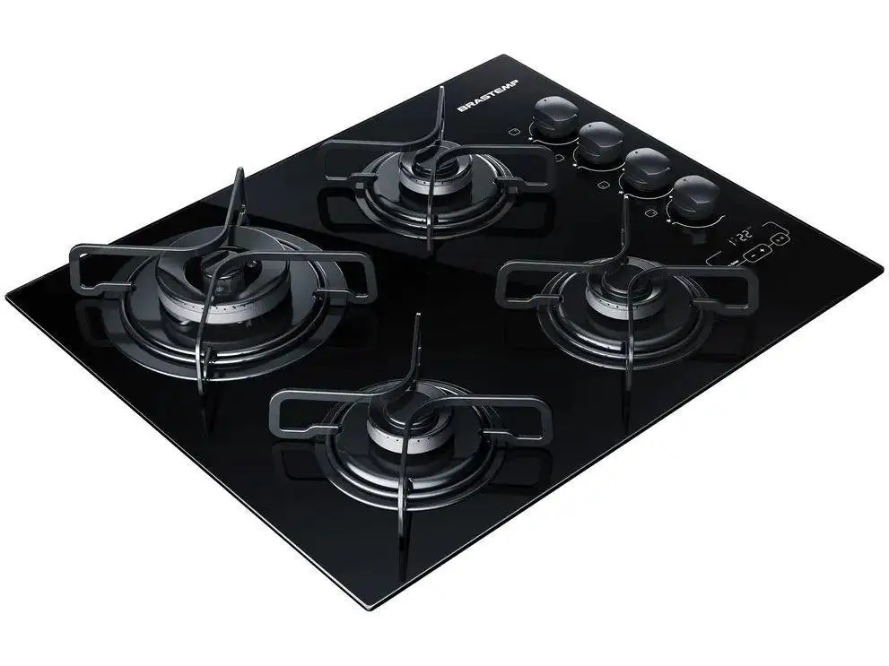 Cooktop 4 Gas Bits LPG Brastemp Tempered Glass-Bivolt