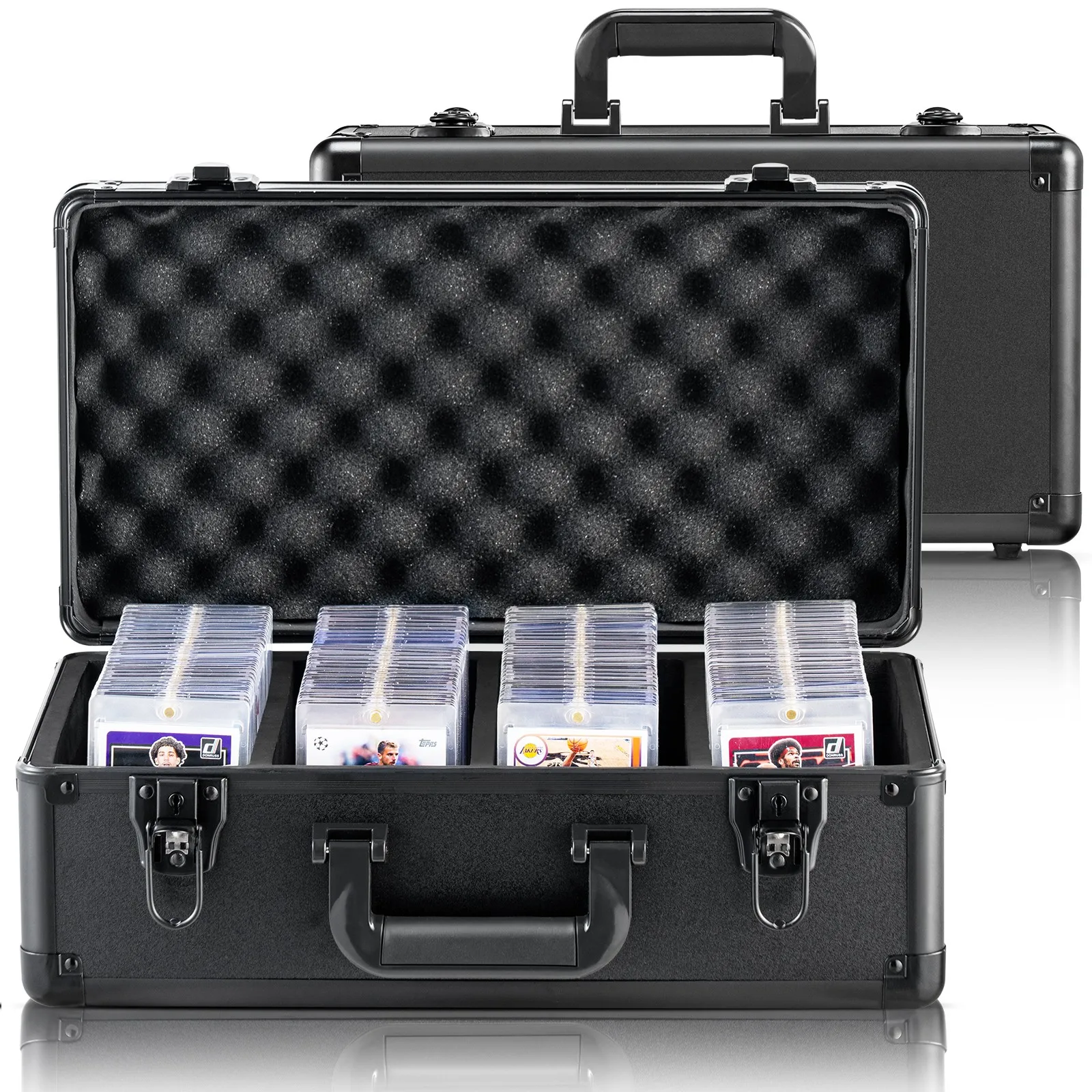 108 PSA Graded Card Storage Box 4 Slots Sports Card Holder Case Key Lock