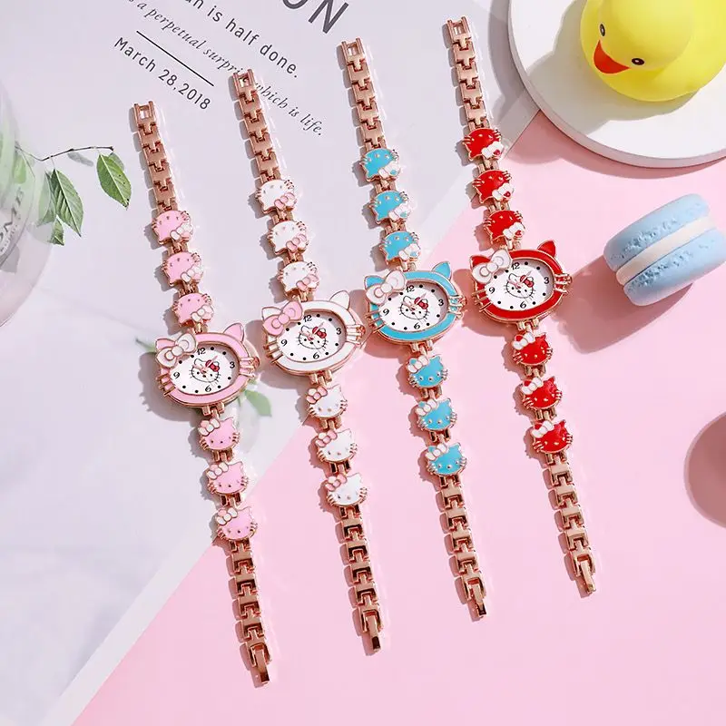 Cute Cartoon Hello Kitty Series Children's Watch Kawaii Sanrio Girly Heart Anime Ins High-Look Electronic Watch Gift Wholesale