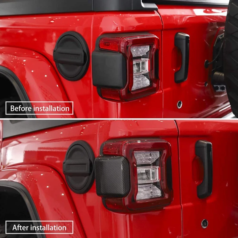 Car Tail Light Cover Trim, Decoração da lâmpada traseira, adesivos para Jeep Wrangler JL JLU 2018-2020