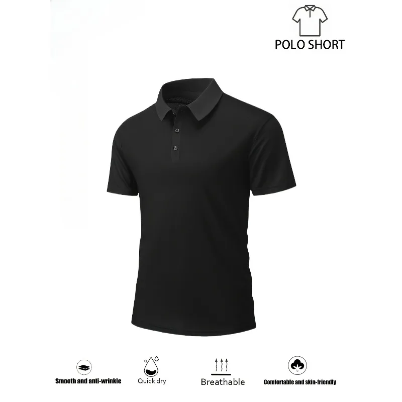 Men's casual fashion collar shirt, breathable fabric, short sleeves, perfect for business, travel, work, and home wear